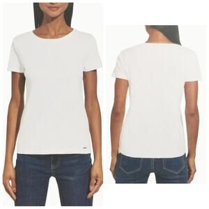 DKNY white crew neck cotton short sleeve tee sz M